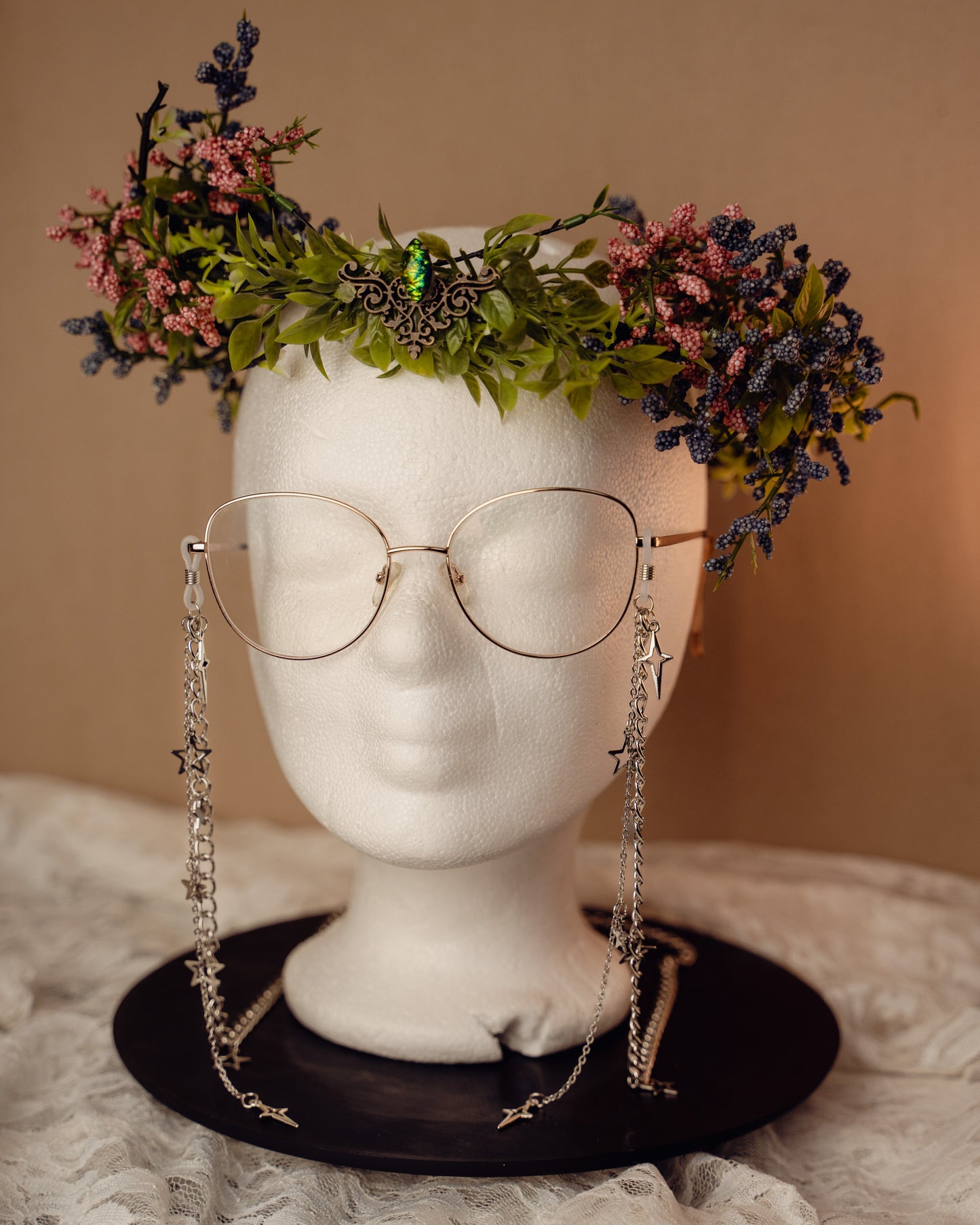 Brillenkette moon & stars | silber, gold