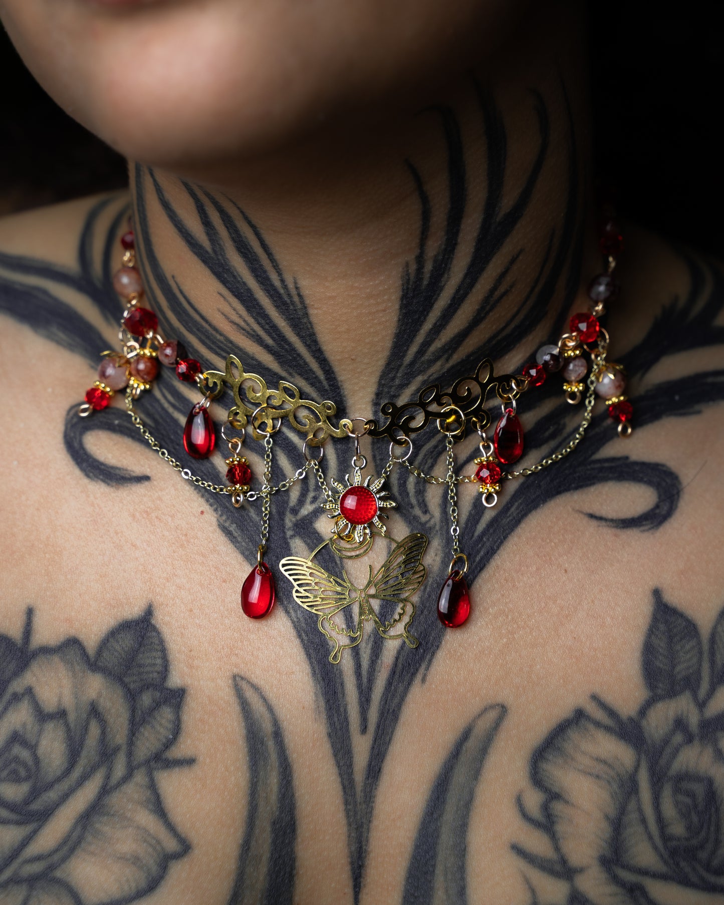 Nocturna rot Silber/Gold | Halskette