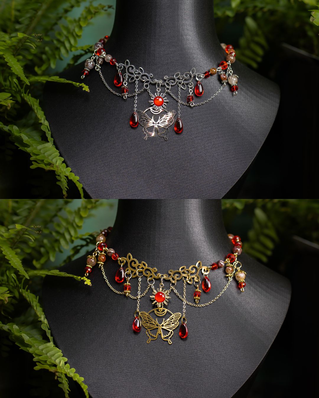 Nocturna rot Silber/Gold | Halskette