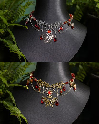 Nocturna rot Silber/Gold | Halskette