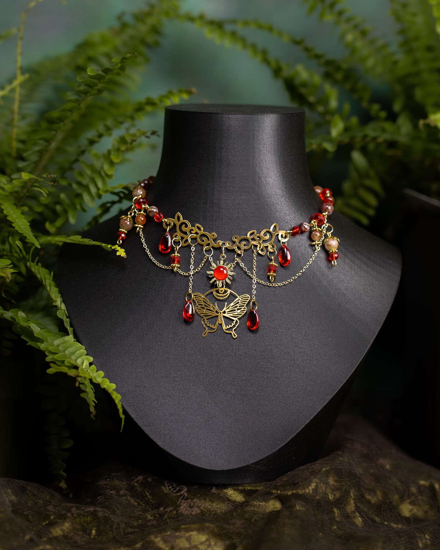 Nocturna rot Silber/Gold | Halskette