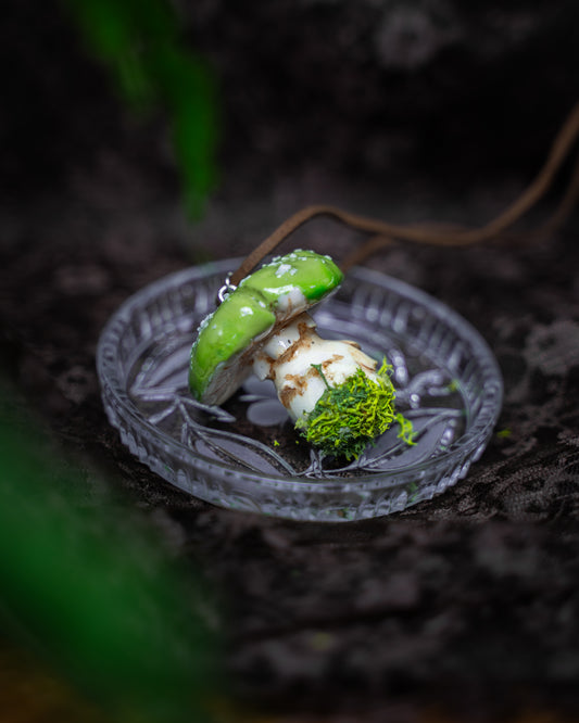 Fliegenpilz Amanita muscaria grün | Halskette