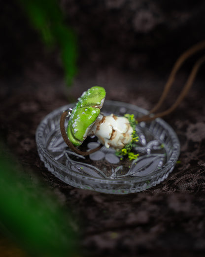 Fliegenpilz Amanita muscaria grün | Halskette