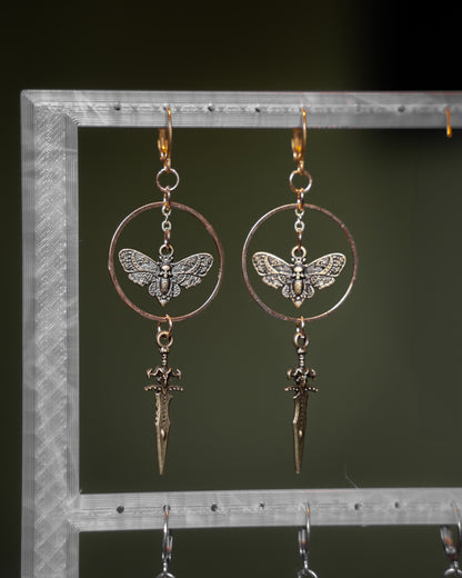 Warrior Moth gold/silber | Ohrringe