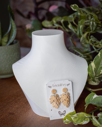 Monstera Variegata beige | Ohrringe