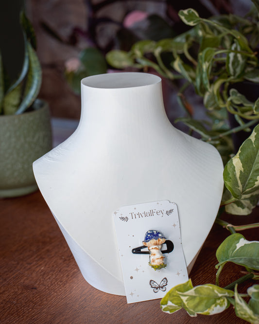 Fliegenpilz Amanita muscaria dunkelblau | Haarspange