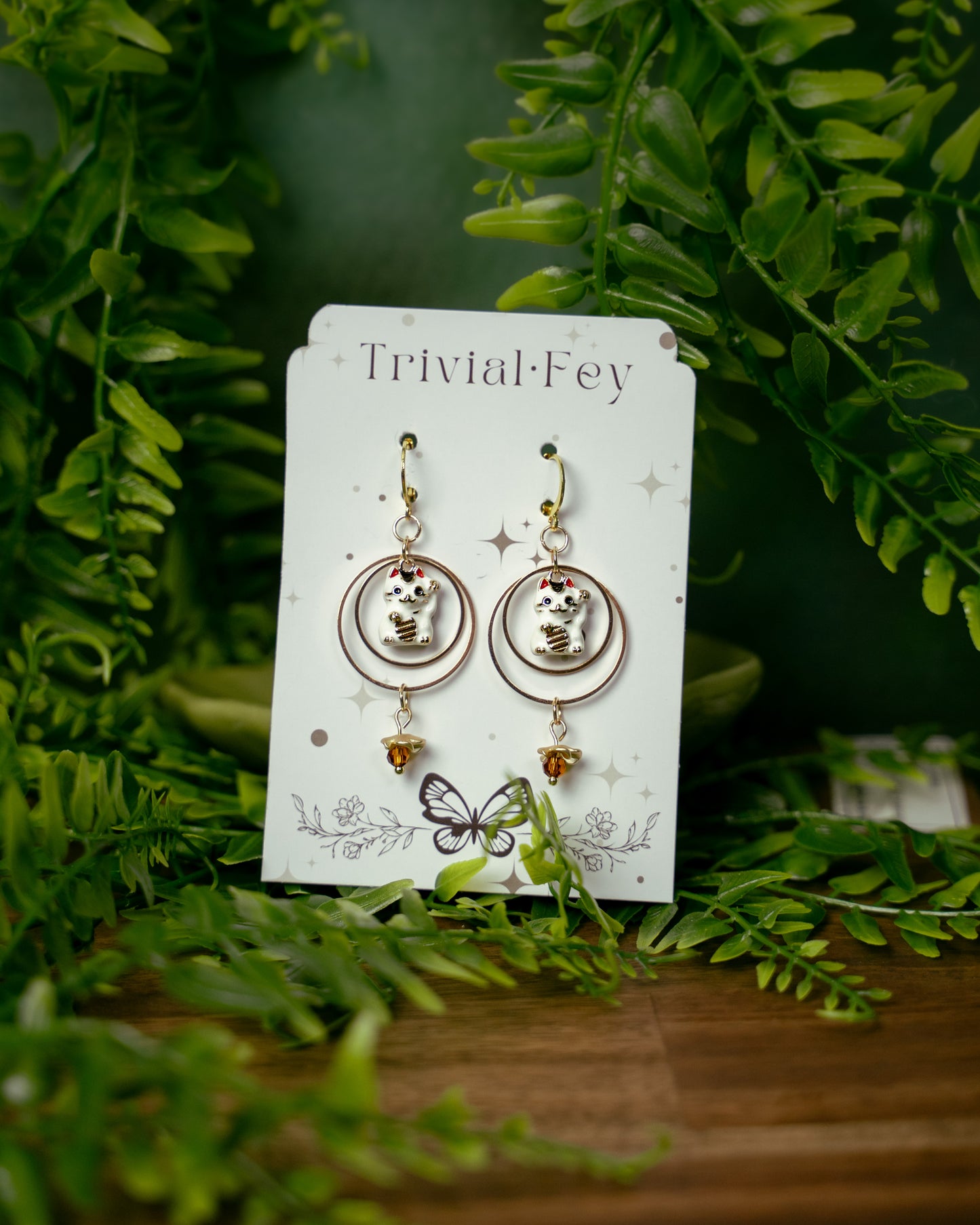 Lucky Cat, Japanische Winke Katze | Ohrringe | TRIVIALFEY