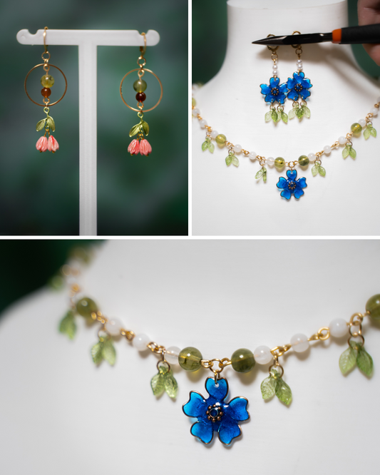 Sakura Set & Tulip Garden | Halskette, Ohrringe
